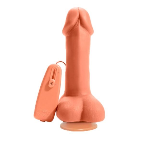 Prótese Vibro 15 x 5,4 Cm c/ escroto e ventosa