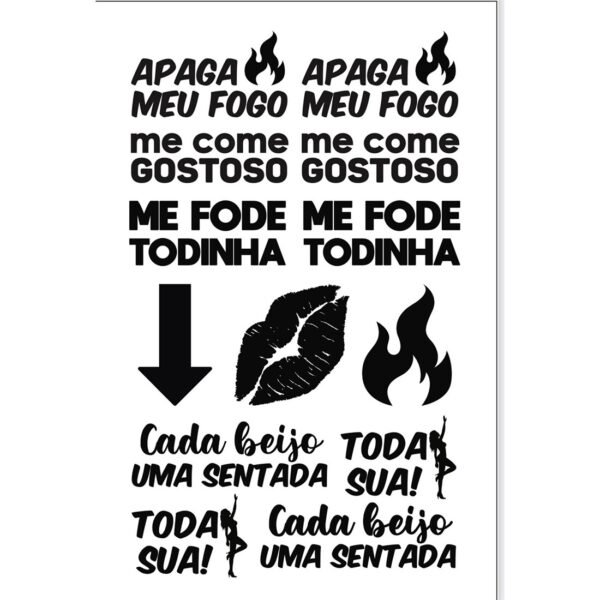 Cartela Sexy Tattoo Brilha no Escuro - Imagem 2