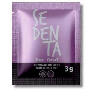 Sedenta por oral, gel vibrante com glitter sabor algodão doce